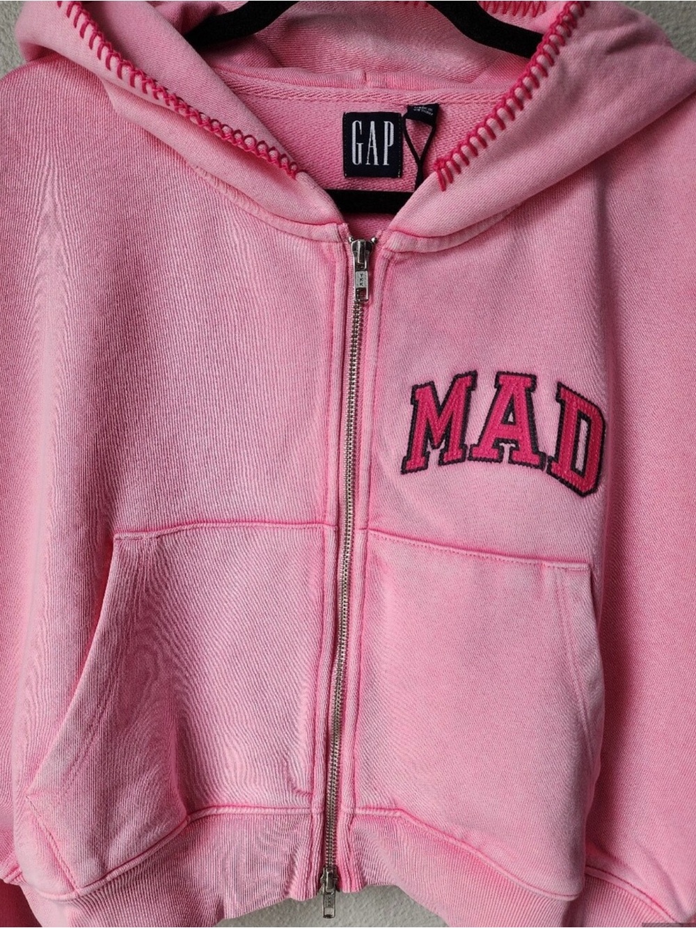 MadHappy GAPX Pink Zip Up Hoodie “Mad” New size Large